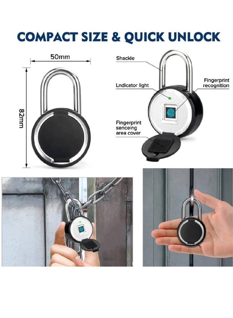 Arabest Round Type App Digital Biometric Smart Fingerprint Padlock With IP55 Waterproof Dustproof Keyless Unlock Home Security Protection - Image 4