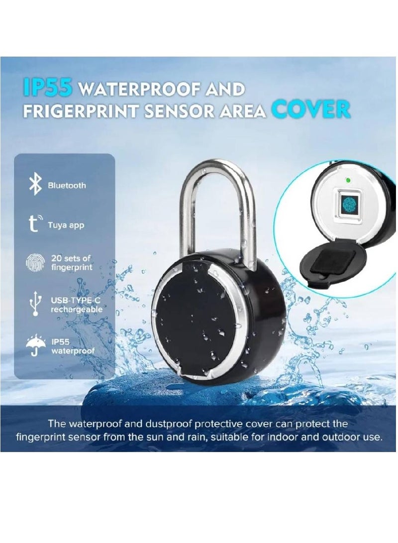 Arabest Round Type App Digital Biometric Smart Fingerprint Padlock With IP55 Waterproof Dustproof Keyless Unlock Home Security Protection - Image 2