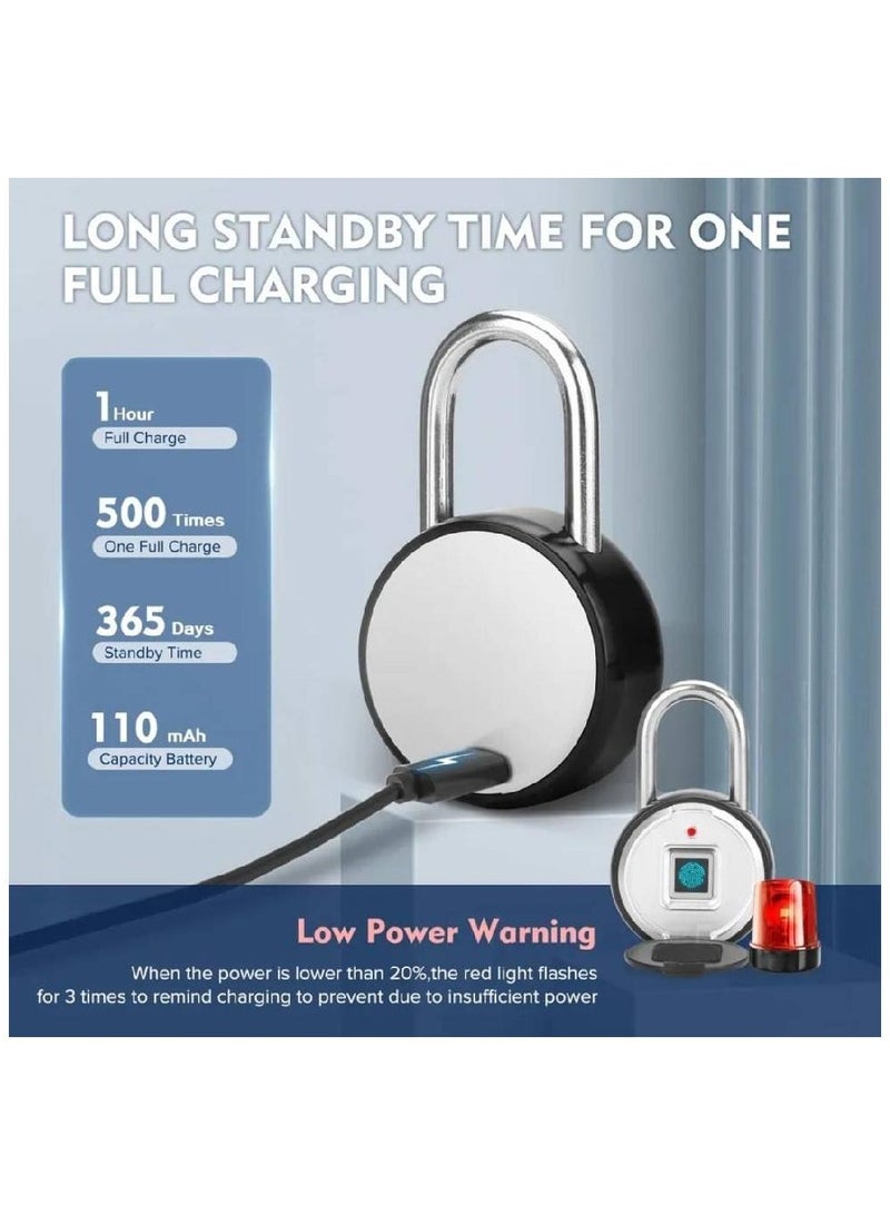 Arabest Round Type App Digital Biometric Smart Fingerprint Padlock With IP55 Waterproof Dustproof Keyless Unlock Home Security Protection - Image 3
