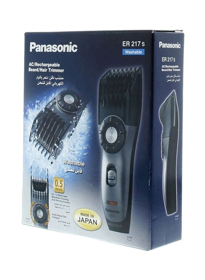 Panasonic Rechargeable WetDry Beard Trimmer, 14 Cutting Lengths, Er 217 Grey/Black - Image 4