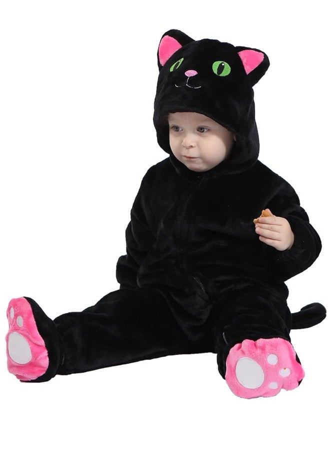 HSCTEK Baby Cat Costume, Infant Black Cat Costume for Baby Boys Girls, Baby Halloween Costume for Toddler Newborn 12-18Months - Image 3