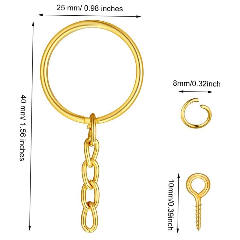 Stainless Steel DIY Keychain Making Kit With Open Jump Rings And Key Accessories - Image 3
