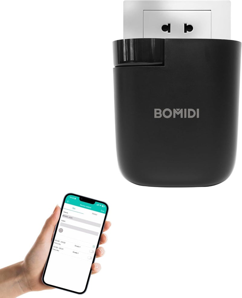 باميدي BOMIDI Smart Waterless Aroma Diffuser - جهاز توزيع رائحة بدون ماء ومتصل بالبلوتوث للاستخدام المنزلي والمكتبي، آمن للأطفال والحيوانات الأليفة، يغطي مساحة تصل إلى 90 مترًا مكعبًا، مع 3 أوضاع للشدة - اللون الأسود - Image 1