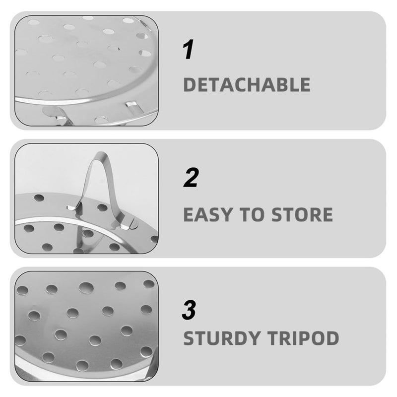 2 Pcs Stainless Steel Steamer Rack 24cm Removable Legs For Vegetables Seafood Dumplings - Image 4