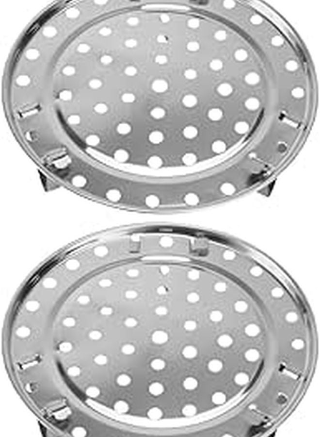2 Pcs Stainless Steel Steamer Rack 24cm Removable Legs For Vegetables Seafood Dumplings - Image 1