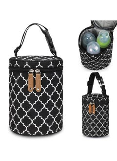 CMGTYYD Baby Bottle Bag, Baby Bottle Outdoor Protection Insulation Bag, Waterproof Reusable Bottle Storage Bag, Travel Portable Insulated Tote Bag Leakproof Bottle Cooler Bag (Black)  - Image 1