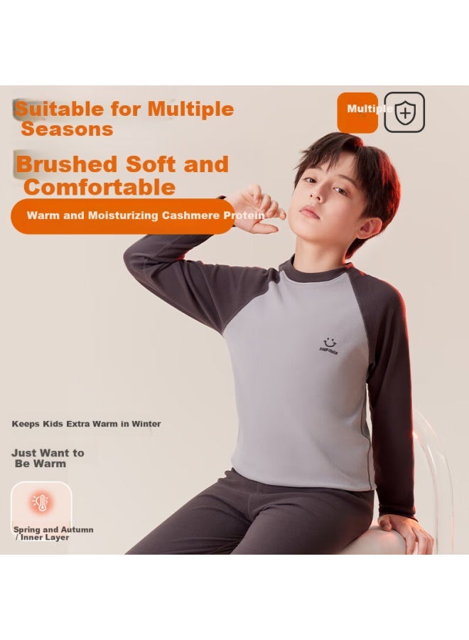Top melon Dingguagua Children's Thermal Underwear Set Autumn Winter Boys Long Johns Youth Boys Base Layer Pajamas - Image 3