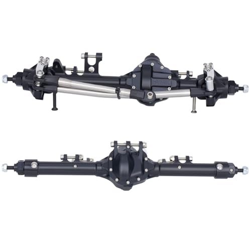 AMK HD44 Axles 110 RC Offset Straight Axles CNC Aluminum Integrated Front Rear Axles with HighStrength Steel Gears for 110 RC Crawlers Vanquish VS410 Axial SCX10 II Upgrades Black - Image 5