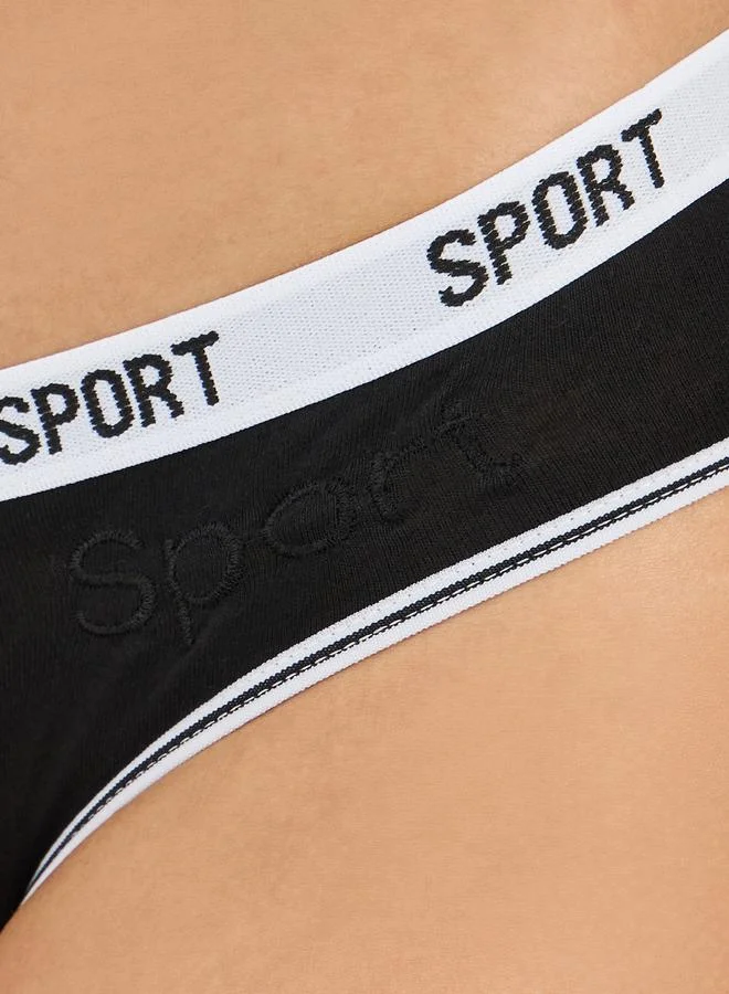 Styli Pack of 3 - Sport Text Elastic Cotton Bikini Brief