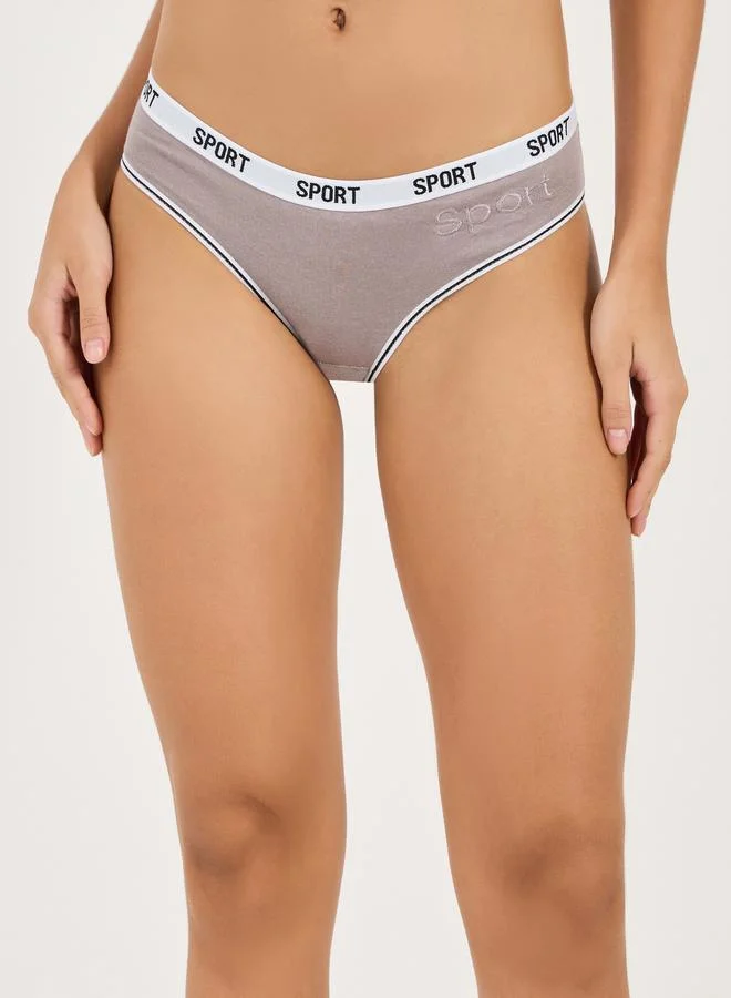 Styli Pack of 3 - Sport Text Elastic Cotton Bikini Brief