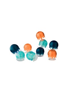 بون ألعاب استحمام على شكل أكواب شفط من Boon Jellies - ألعاب حسية للأطفال على شكل حوض استحمام - ألعاب شفط على شكل قنديل البحر لوقت الاستحمام - أزرق داكن/مرجاني - ألعاب استحمام للأطفال والرضع - 9 قطع - للأعمار من 12 شهرًا فما فوق  - Image 1