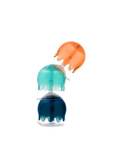 بون ألعاب استحمام على شكل أكواب شفط من Boon Jellies - ألعاب حسية للأطفال على شكل حوض استحمام - ألعاب شفط على شكل قنديل البحر لوقت الاستحمام - أزرق داكن/مرجاني - ألعاب استحمام للأطفال والرضع - 9 قطع - للأعمار من 12 شهرًا فما فوق  - Image 3