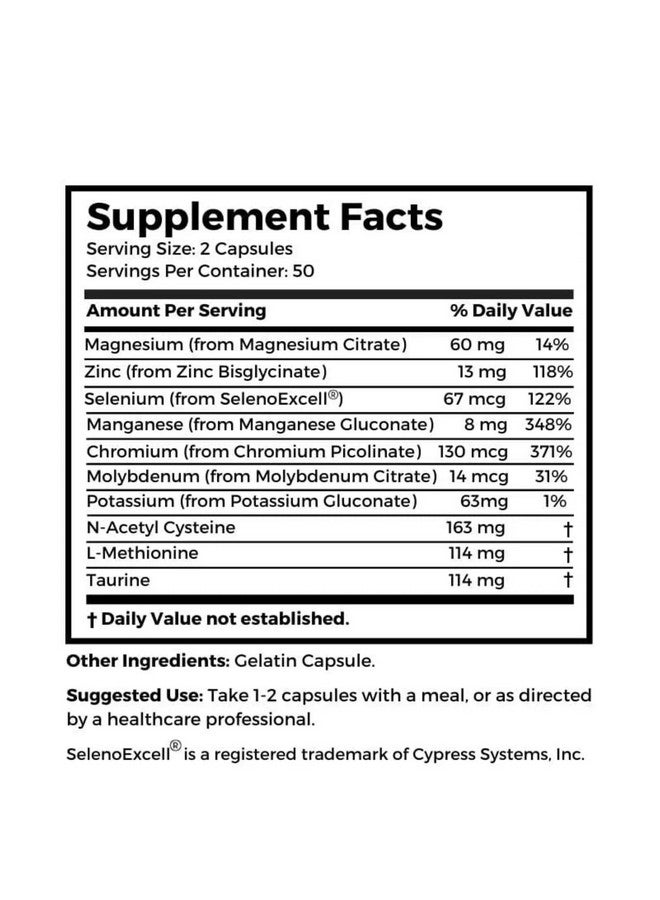 Dr Clark Store Heavy Metal Support, Mineral Replacement for Metal Cleansing, 100 Capsules - Image 2