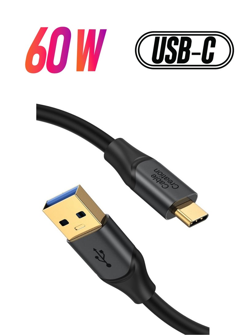 CableCreation كابل USB C إلى USB A بطول 5 أقدام، كابل بيانات USB 3.1، USB 3.2 Gen2 بسرعة 10 جيجابت في الثانية، Android Auto 3A لأجهزة SSD الخارجية MacBook Pro iPad، Galaxy S23، إلخ، 1.5 متر رمادي - Image 1