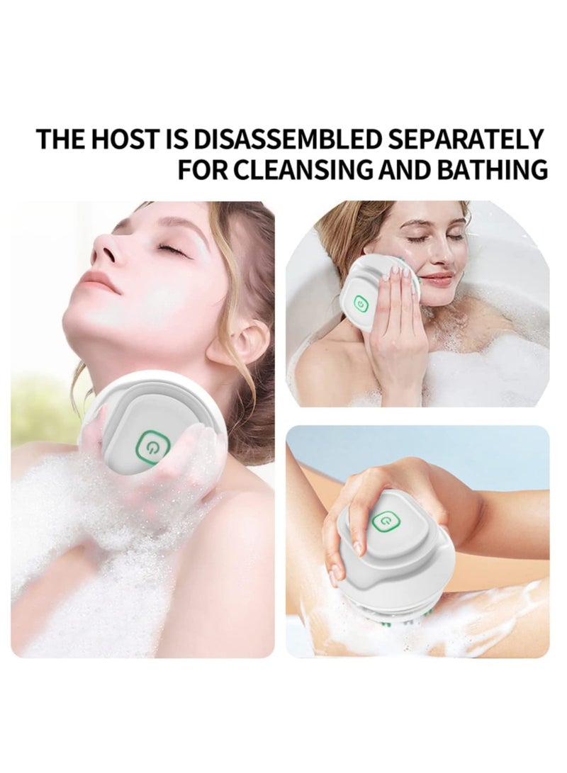 SYOSI Electric Body Brush Set, Back Scrubber Body Exfoliator Shower Brush with Long Handle, 6 Brush Heads Waterproof Bath Brush 3 Speeds Rechargeable USB Charging Skin Brush for Deep Cleaning and Relaxing - Image 4