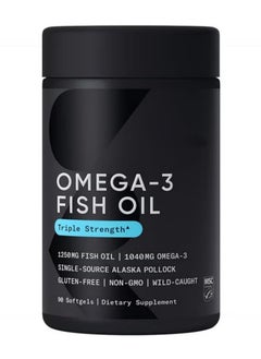 Omega-3,triple Strength, 1250 Mg, Made with ALASKAOMEGA, with Triglyceride EPA & DHA | Heart, Brain & Joint Support | IFOS 5 Star Certified, Non-GMO & Gluten Free - 90 Softgels - pzsku/ZDAB8576CE796B37DED5AZ/45/_/1736316414/6a0ceda9-4c29-4d22-85d9-dfc3ee9e5699