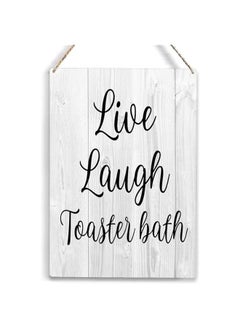 ماركة غير محددة لافتة خشبية معلقة "Live Laugh Toaster Bath Wood Sign Farmhouse Country Bedroom Wall Decor Vintage Wall Art For Bedroom Home 12X8 In"  - Image 1