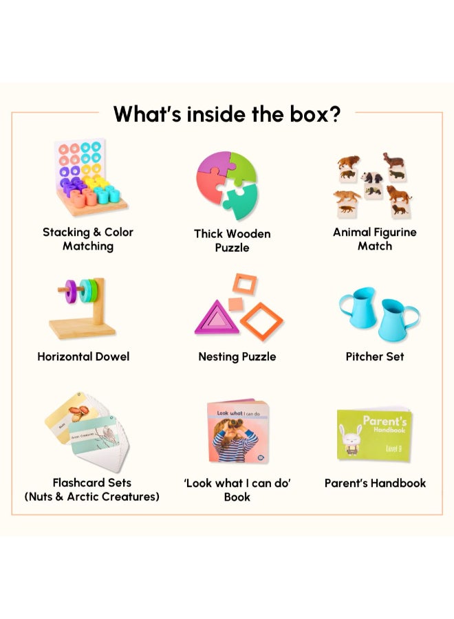 Curious Cub لعبة مونتيسوري الخشبية للأطفال 19+ شهرًا لتعزيز التعلم وتطوير الدماغ، ألعاب مونتيسوري للأطفال من عمر 1+ سنة، ألعاب حسية لتعلم الألوان والأنماط والتعرف على الحيوانات، هدية مثالية للأطفال. - Image 2