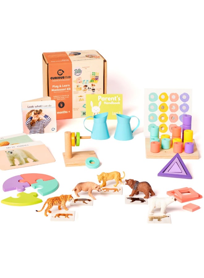 Curious Cub لعبة مونتيسوري الخشبية للأطفال 19+ شهرًا لتعزيز التعلم وتطوير الدماغ، ألعاب مونتيسوري للأطفال من عمر 1+ سنة، ألعاب حسية لتعلم الألوان والأنماط والتعرف على الحيوانات، هدية مثالية للأطفال. - Image 1