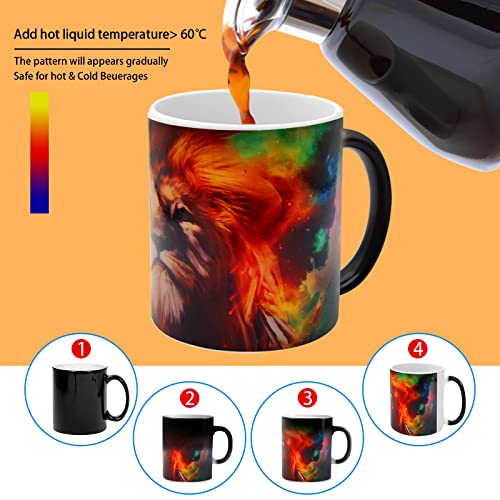 Caliamary Heat Changing Coffee Mug, Lion Heat Sensitive Color Changing Mug Cup, 11 Ounce Funny Ceramic Morning Coffee Mugs Cool Mug for Men - Image 3