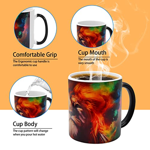 Caliamary Heat Changing Coffee Mug, Lion Heat Sensitive Color Changing Mug Cup, 11 Ounce Funny Ceramic Morning Coffee Mugs Cool Mug for Men - Image 4