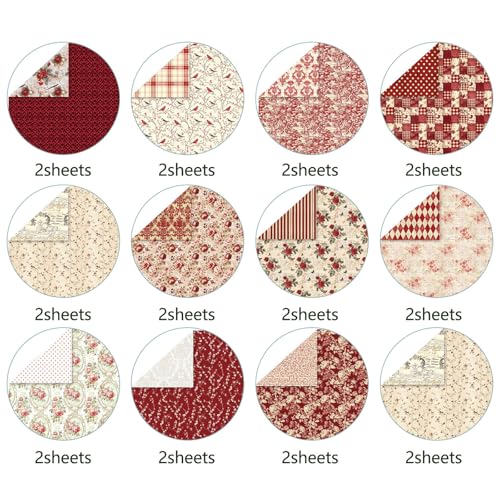 MIATTCLD Scrapbook Paper 6x6 in Double Sided Decorative Paper, 72 Sheets/72 Designs Floral Patterned Craft Papers for Scrapbooking Card Making Journaling Decor (A) - Image 4
