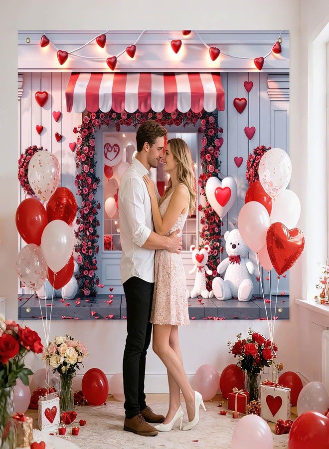 BlissYard Floral Heart Photography Backdrop 8x6FT Rose Love Scene for Valentines Day Decorations Wedding Anniversary Mothers Day Photo Background Valentines Party Photo Booth Prop - Image 3