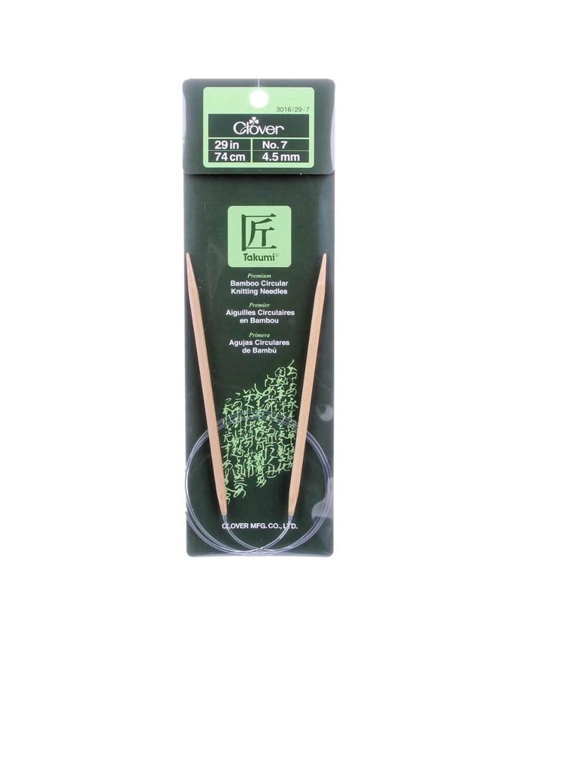 كلوفر إبر الحياكة الدائرية المصنوعة من الخيزران 29 بوصة مقاس 7 4.5 مم - Image 3