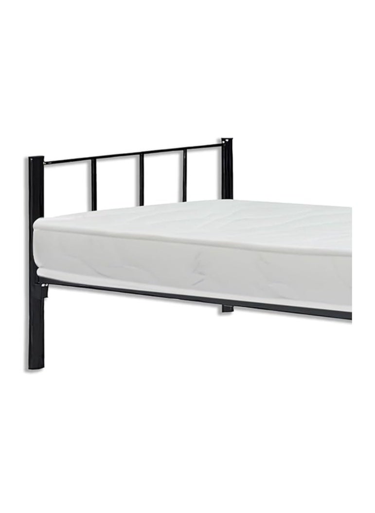 INFINI HOMES INFINI HOMES Steel Metal Single Bed with Medicated Mattress (Single, Black, 190 X 90 X 70 CM)  - Image 2