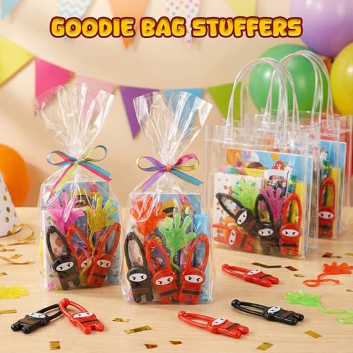 Shindel شيندل 40 قطعة نينجا طائرة ألعاب قوس قزح مرنة للأطفال حشوات حقائب الهدايا ألعاب صندوق الكنز لحفلات الفصول الدراسية - Image 5