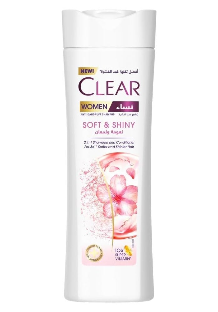 CLEAR شامبو وبلسم كلير 2 في 1 للنساء، شامبو مضاد للقشرة، ناعم ولامع، 400 مل - Image 1