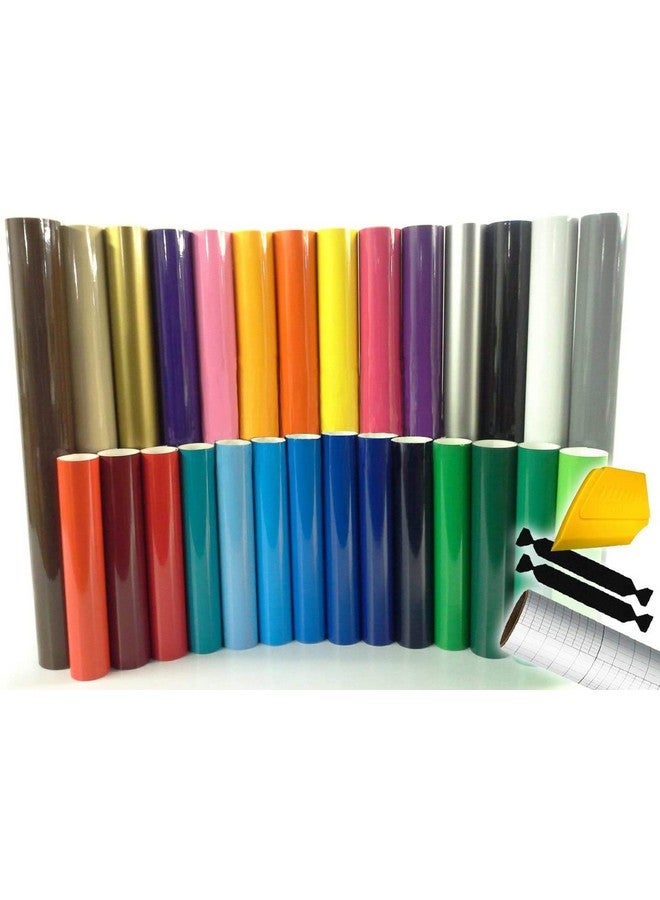ORACAL 651 Multicolor Vinyl Starter Kit 12 X 5Ft Roll Bundle Including Toolkit & Transfer Paper Roll (10 Roll)