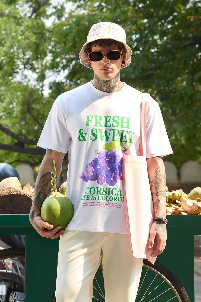 SNITCH Oversized Fit 100% Cotton Fresh & Sweet T-Shirt