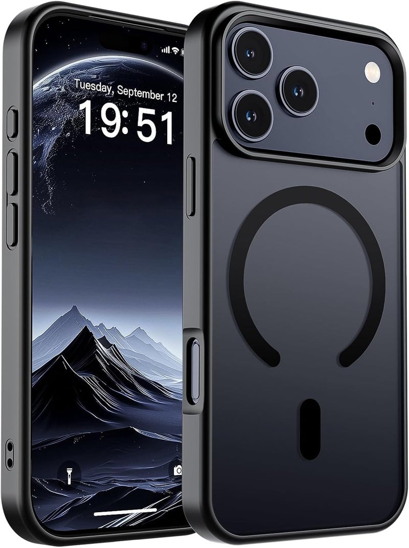 keeshar MagPro case for Apple iPhone 17 Pro | MagSafe Compatible Protective Cover with Strong Magnetic Adsorption, Shockproof Armor, Scratch Resistant Polycarbonate Hard Back | Translucent Matte Black - Image 1