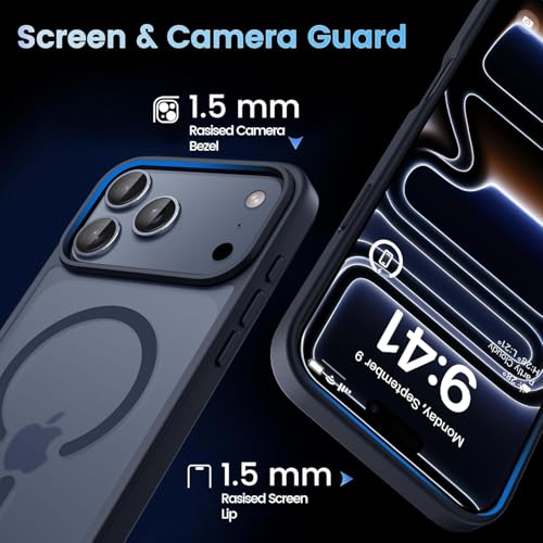 keeshar MagPro case for Apple iPhone 17 Pro | MagSafe Compatible Protective Cover with Strong Magnetic Adsorption, Shockproof Armor, Scratch Resistant Polycarbonate Hard Back | Translucent Matte Black - Image 4