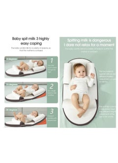 RATSAW Baby Lounger Travel Bed Baby Nest Ultra Soft Anti Reflux Pillow 0 to 30 Degree Height Adjustable Relieves Vomiting Milk Intestinal Colic Side Rails  - Image 3