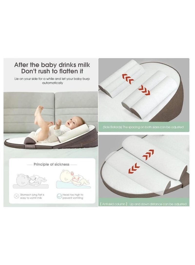 RATSAW Baby Lounger Travel Bed Baby Nest Ultra Soft Anti Reflux Pillow 0 to 30 Degree Height Adjustable Relieves Vomiting Milk Intestinal Colic Side Rails - Image 4