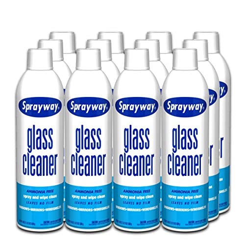 Sprayway سبراي واي منظف زجاج برذاذ رغوي لسطح لامع خالي من الخطوط للاستخدام المنزلي والسيارات، 19 أونصة، عبوة من 12 - Image 1