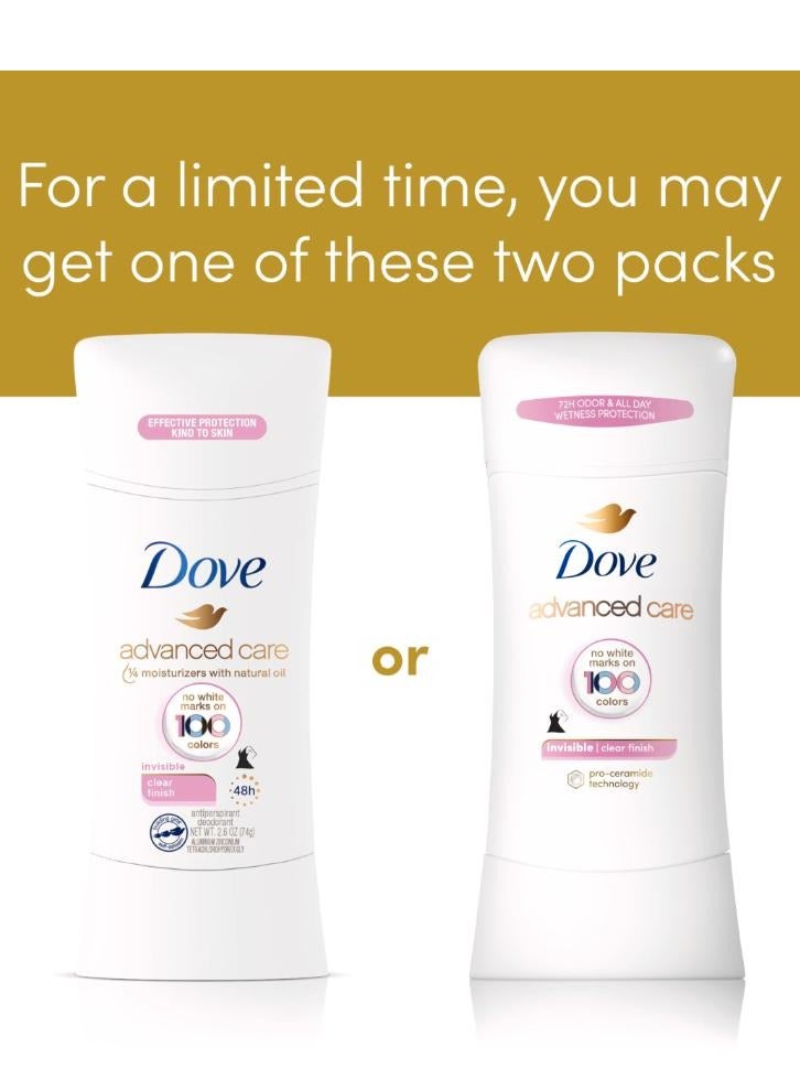 Dove Advanced Care Antiperspirant Deodorant Stick Clear Finish 74g - Image 2