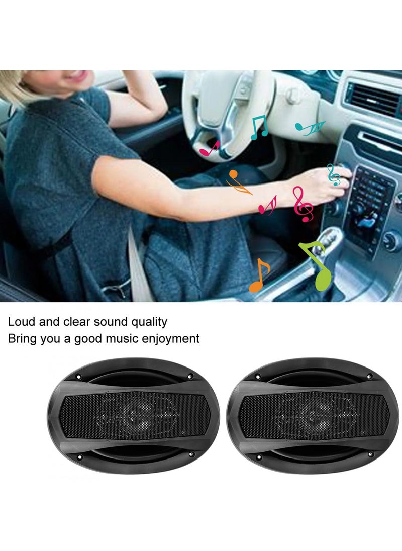 100Miles - 800W 3-Way Car Speaker Max Power, 6x9" Woofer, 40mm Midrange Dome, 15mm Super Tweeter, 4 Ohms Impedance T6995 - Image 1