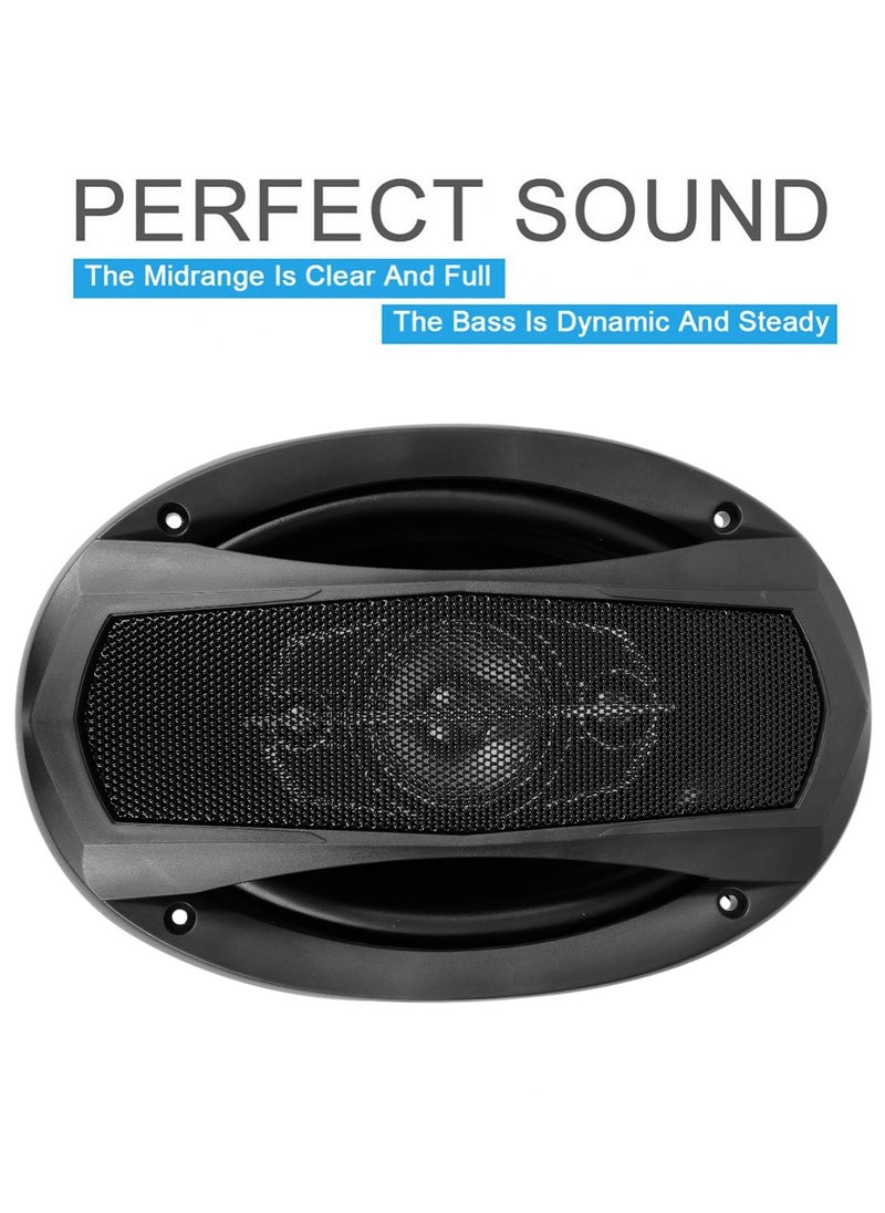 100Miles - 800W 3-Way Car Speaker Max Power, 6x9" Woofer, 40mm Midrange Dome, 15mm Super Tweeter, 4 Ohms Impedance T6995 - Image 1
