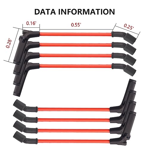 MAS Set of 8 UF413 Ignition Coil with 8.5mm Spark Plug Wires Compatible with Cadillac Chevy GMC Canyon Tahoe LaCrosse Escalade Express Savana Silverado SSR Yukon CTS 4.8L 5.3L 6.0L 6.2L - Image 5