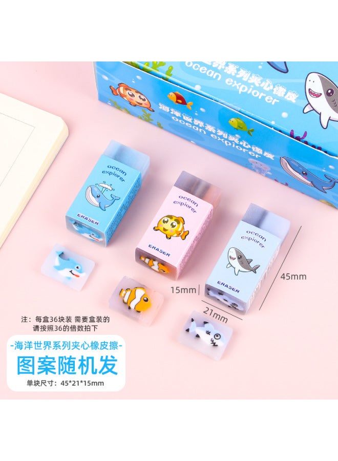 HELPS Creative Cartoon Rubber Children's Less Scrap Painting Cuttable Eraser Sandwich Eraser Cute Stationery For Primary School Students - Image 1