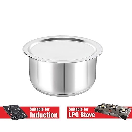 VOMI Stainless Steel Tope with Lid Induction Bottom Set of 5 Capacity 11L 14L 19L 25L 31L Silver Medium SS_TOPE_SS_LID_SET5 - Image 4