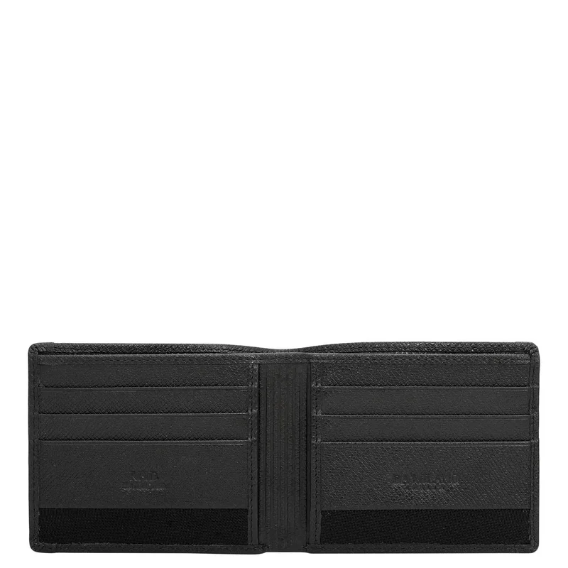 دا ميلانو Black Bifold Leather Mens Wallet