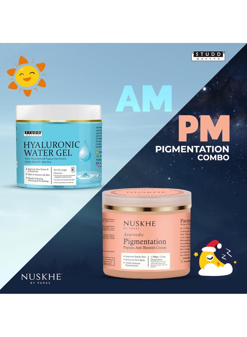 Nuskhe By Paras AM PM Combo Special Hyaluronic Gel And Pigmentation Cream Combo For Glowing Skin Pack of 2 - Image 2