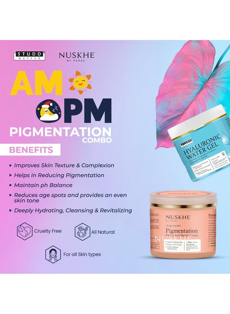 Nuskhe By Paras AM PM Combo Special Hyaluronic Gel And Pigmentation Cream Combo For Glowing Skin Pack of 2 - Image 3