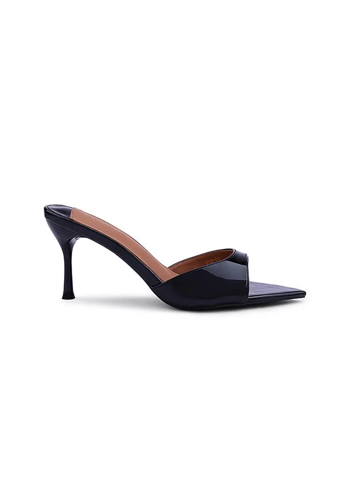 IconStyle Embroidered Open-Toe Mule Heels