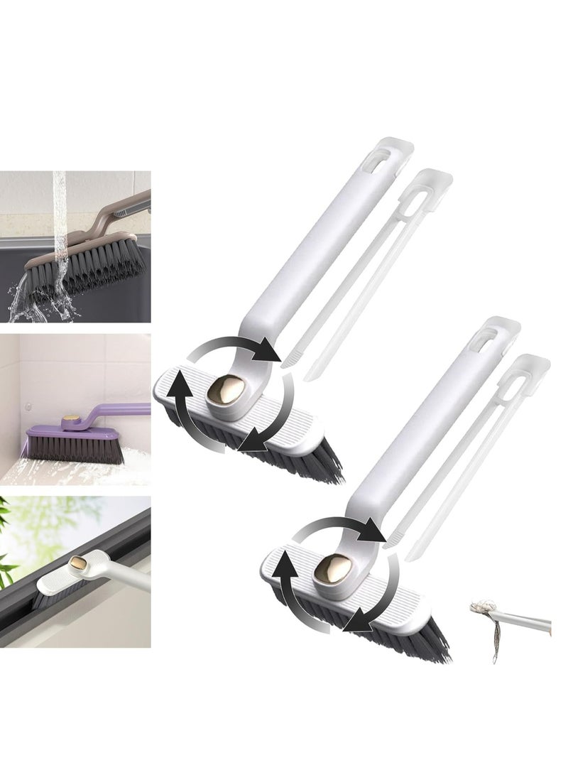Oasisgalore 2Pcs Multi-Function Rotating Crevice Cleaning Brush, 360-Degree Rotating No Dead Corners Hard Bristle Brush.(White) - Image 1