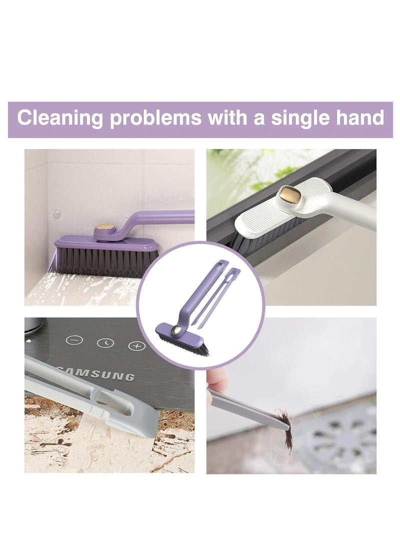 Oasisgalore 2Pcs Multi-Function Rotating Crevice Cleaning Brush, 360-Degree Rotating No Dead Corners Hard Bristle Brush.(White) - Image 2